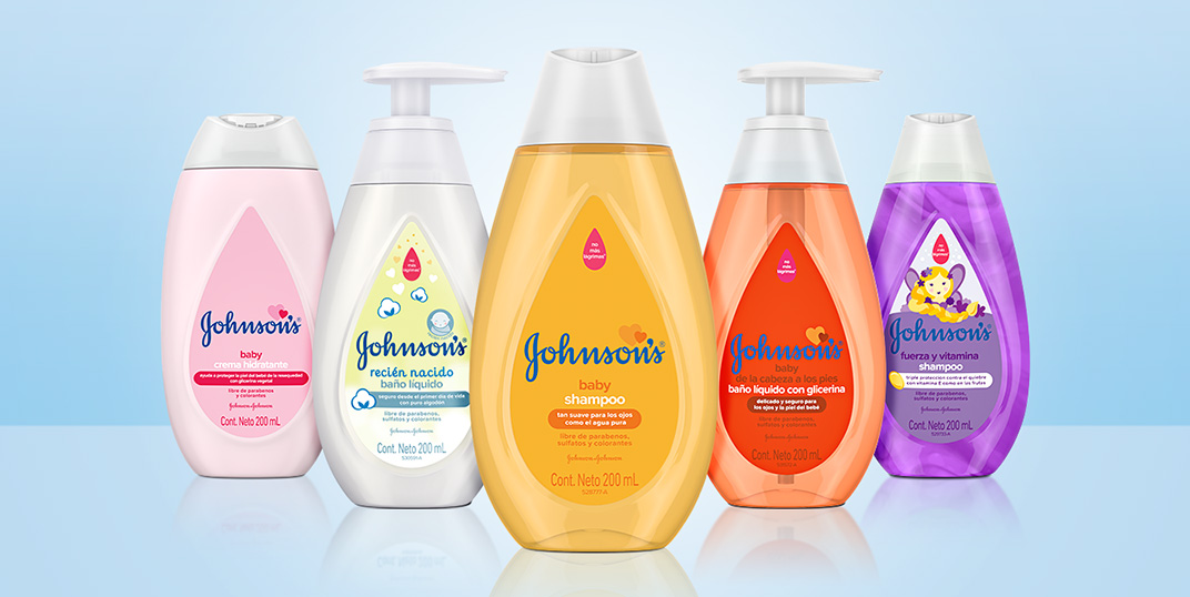 Botellas de productos Johnson's